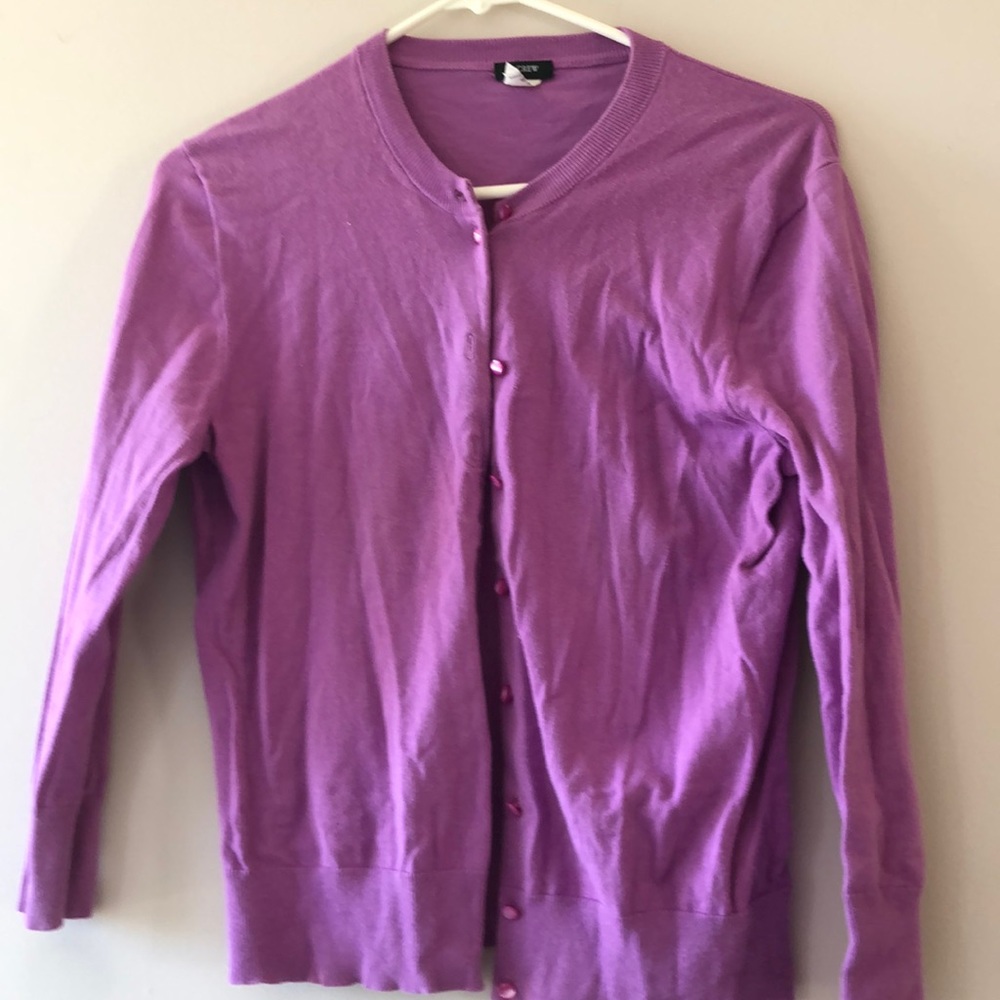 purple cotton cardigan